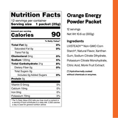 UCAN Energy Powder Tropical Orange label close-up highlighting keto-friendly ingredients.