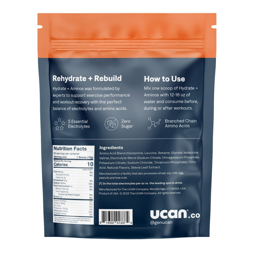 Serving suggestion image for UCAN Hydrate + Aminos Orange