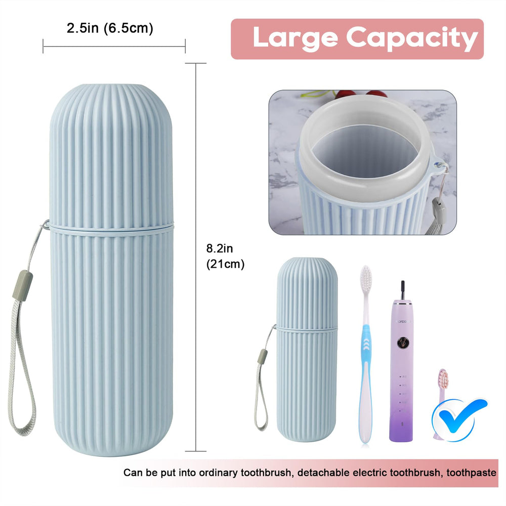 Open view of blue travel case side