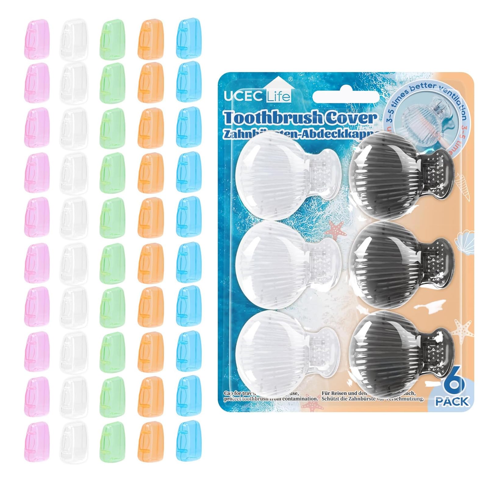 UCEC 50-pack toothbrush covers kit