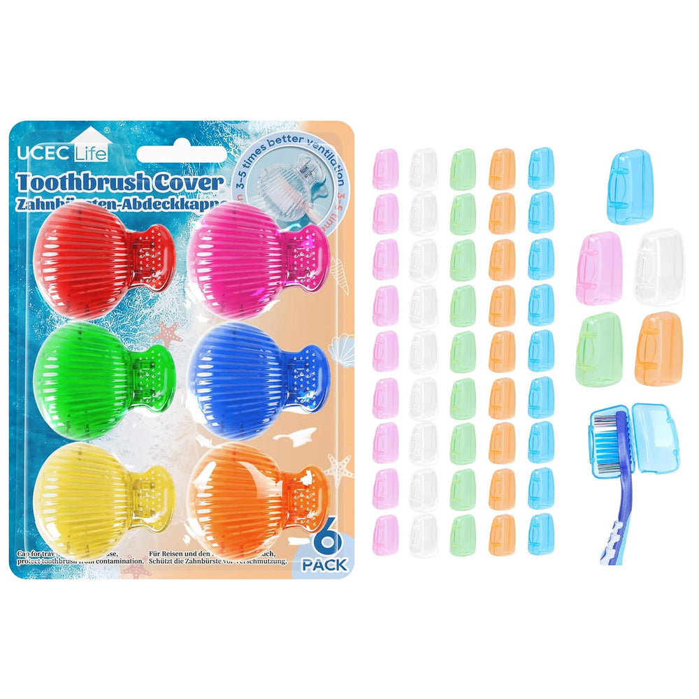 UCEC travel toothbrush cover set – 6 pack