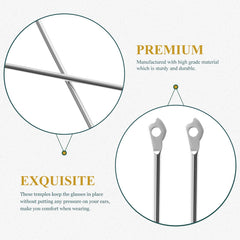 Sunglasses repair kit with metal temple arms and screws