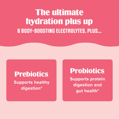 Electrolyte ingredients chart showing six electrolytes