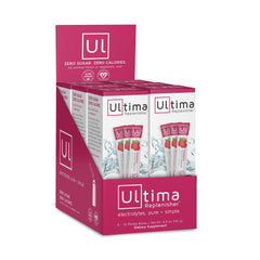 Ultima Raspberry Electrolyte Stickpack Dispense shows convenient workout hydration