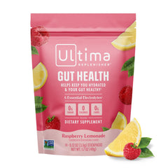 Front view of Ultima Replenisher Raspberry Lemonade 14-stickpack box