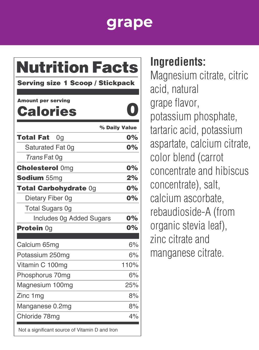 Ultima Replenisher Grape packaging label