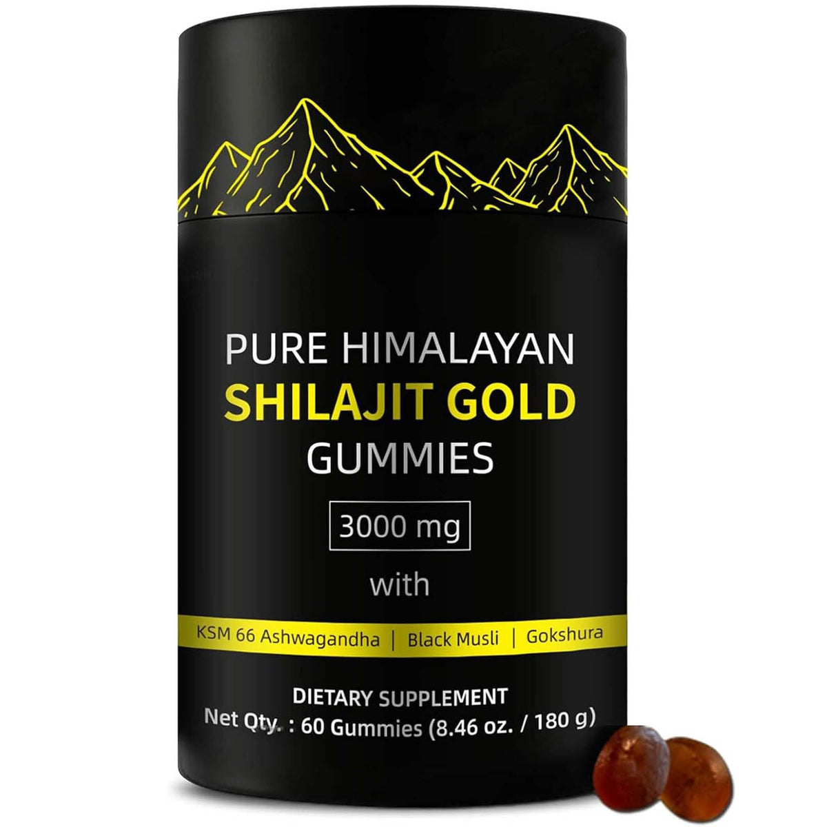 Front view of Ultimapeak Shilajit Gummies bottle