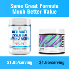 Shaker bottle containing Berry EAAs powder being mixed