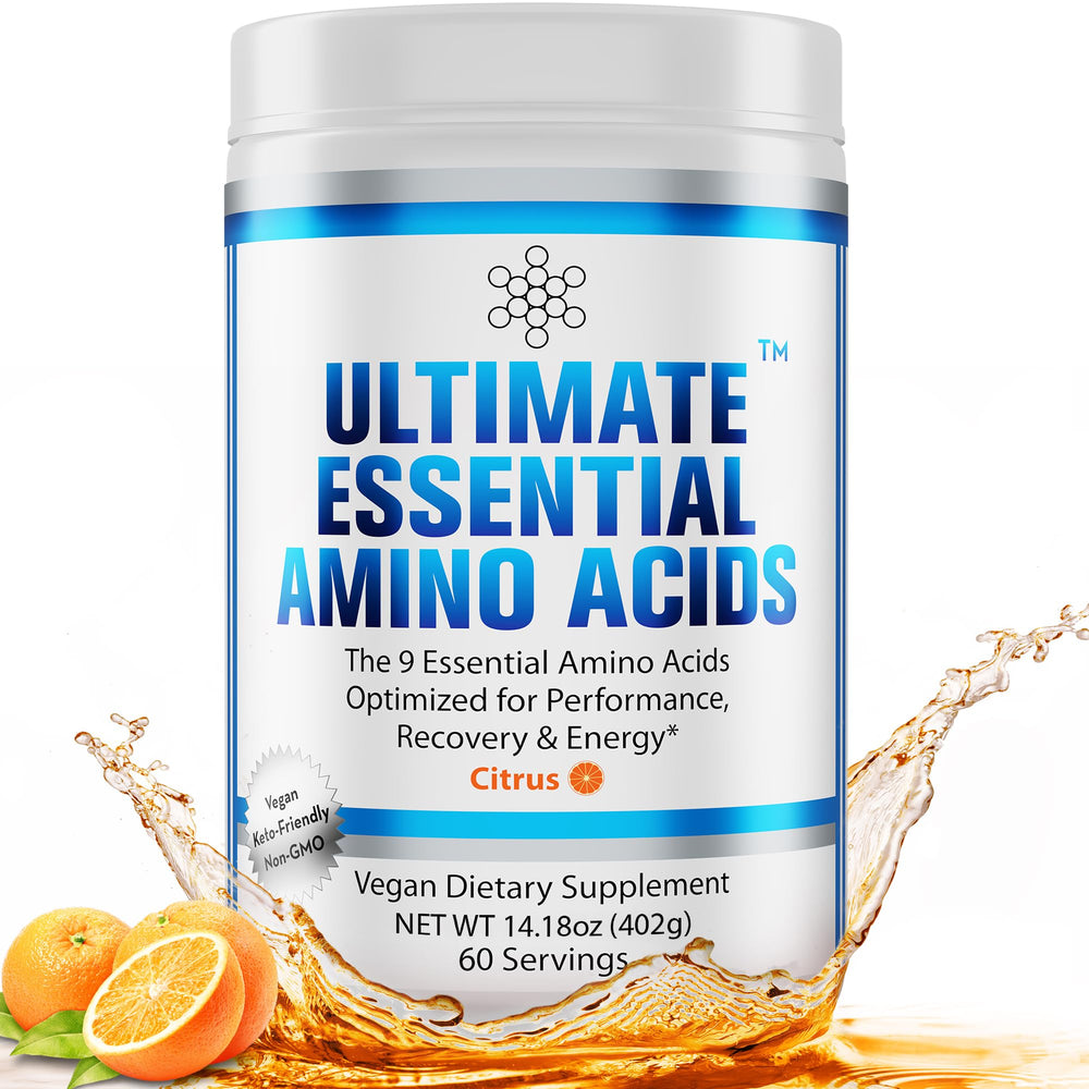 Ultimate Essential Amino Acids Powder Citrus flavor container front view