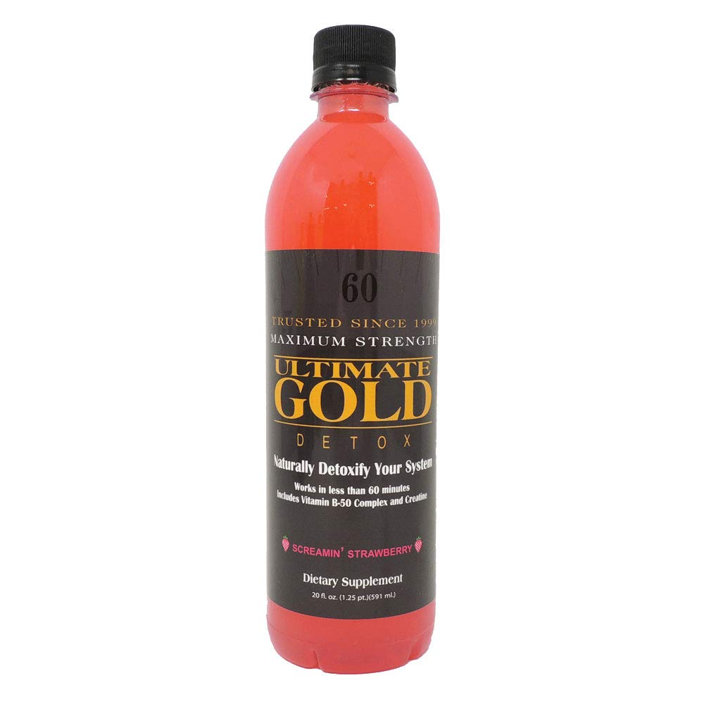 Ultimate Gold Detox Drink 20oz - Screamin' Strawberry bottle
