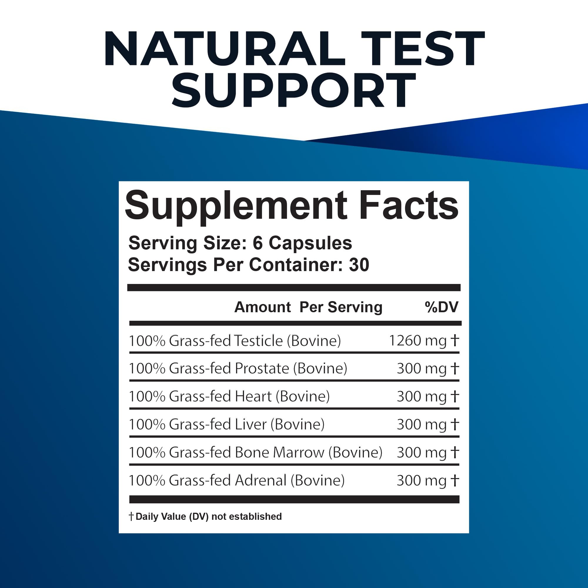 Close-up of grass-fed beef organs supplement ingredients