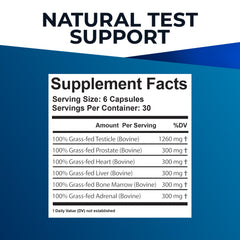 Close-up of grass-fed beef organs supplement ingredients