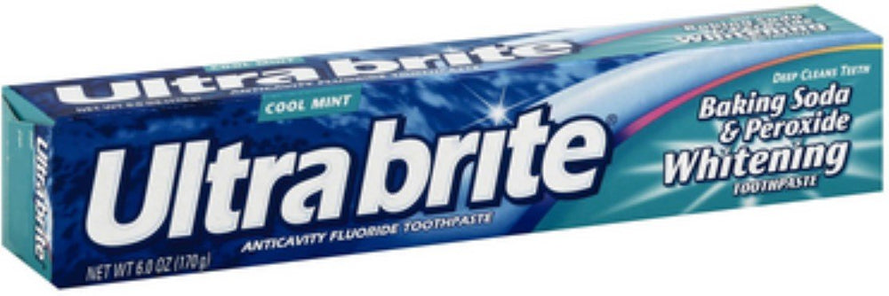 Ultra Brite Baking Soda & Peroxide Whitening Toothpaste Cool Mint 6 oz Pack of 8