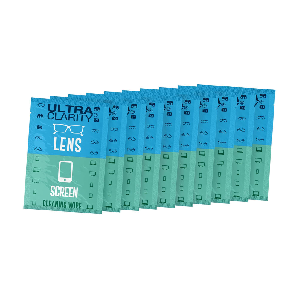 Individual pre-moistened lens wipe for eyeglasses