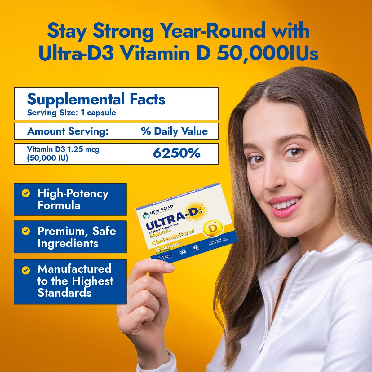 Gluten-free and dairy-free vitamin D3 formula label