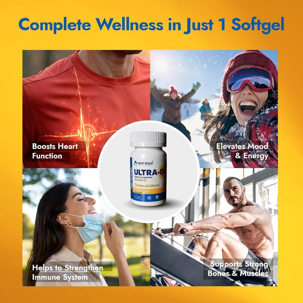 Close-up of ULTRA-D3 high-potency vitamin D3 50,000 IU softgel ingredients