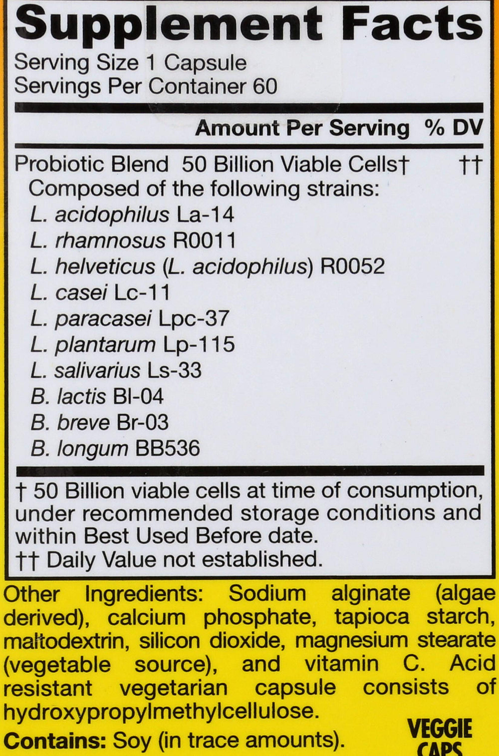 Close-up of Ultra Dophilus product label
