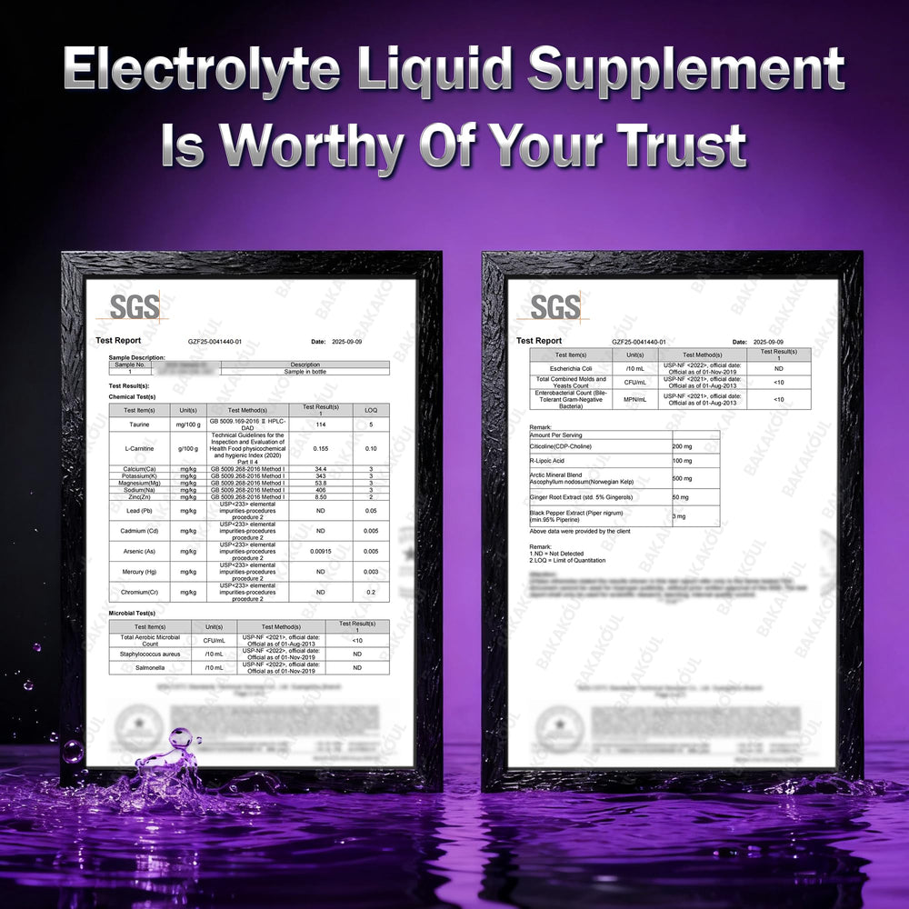 Icons for Citicoline, Taurine, and L-Carnitine Tartrate highlighting neuro hydration