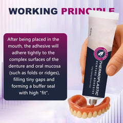 Applying ultra max hold denture adhesive to dentures