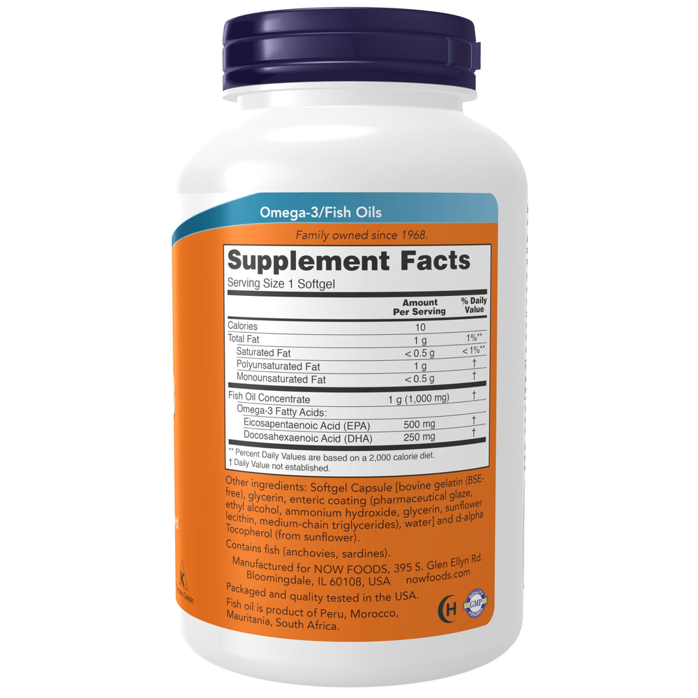 Molecularly distilled, enteric-coated Omega-3 illustration