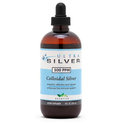 Bottle of Ultra Silver Colloidal Silver with dropper