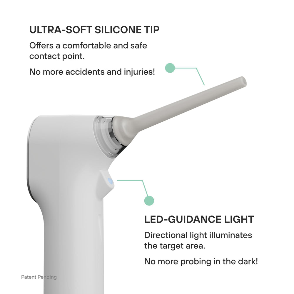 Ultra-soft silicone probes close-up showing smooth contact surface.
