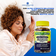 Back view of Ultra Strength Melatonin 12mg Strawberry Gummies bottle