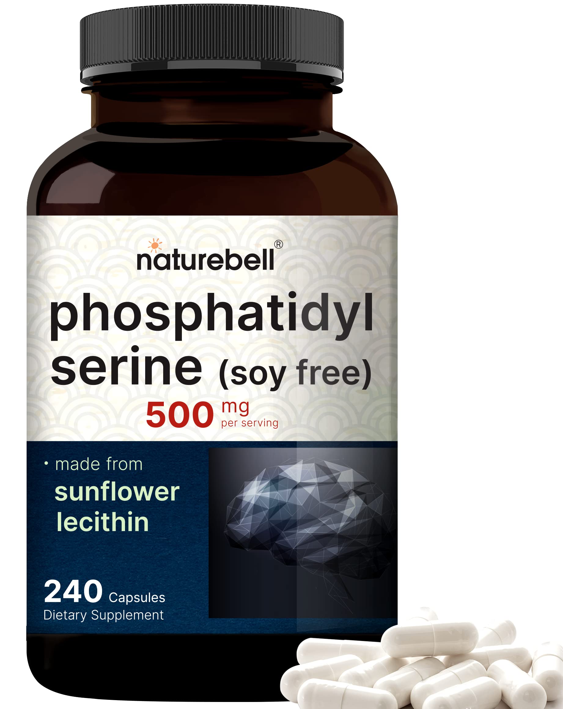 Ultra Strength Phosphatidylserine 500mg bottle front view