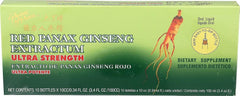 Front view of Prince of Peace Ultra Strength Red Panax Ginseng Extract: 30 bottles per pack, 10cc each, Pack of 3