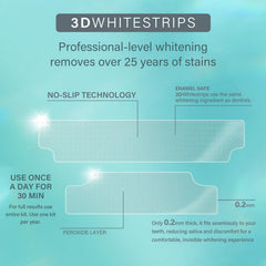 Ultra-thin whitening strips on teeth