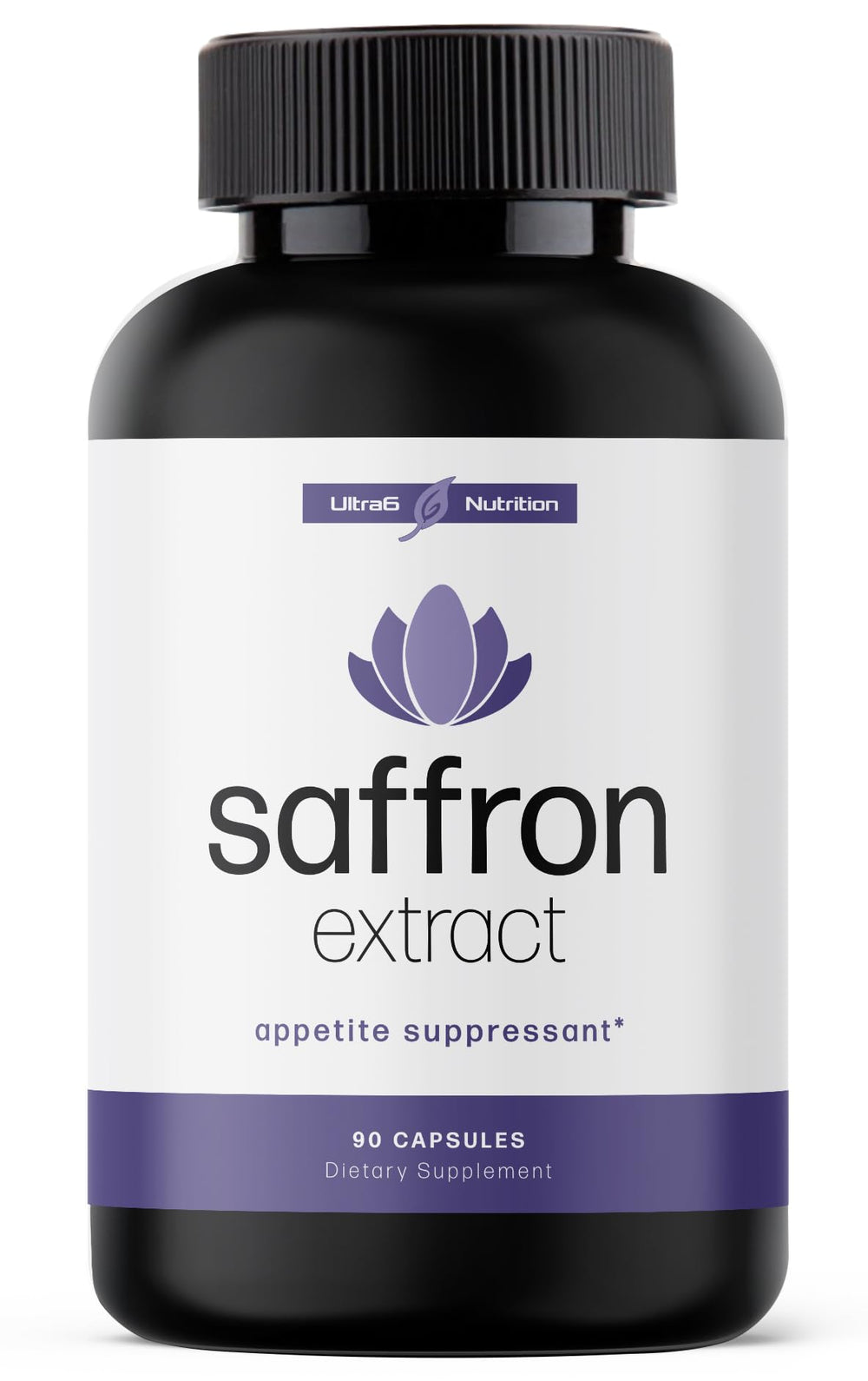 Ultra6 Nutrition Pure Saffron Capsules bottle for daily appetite support.