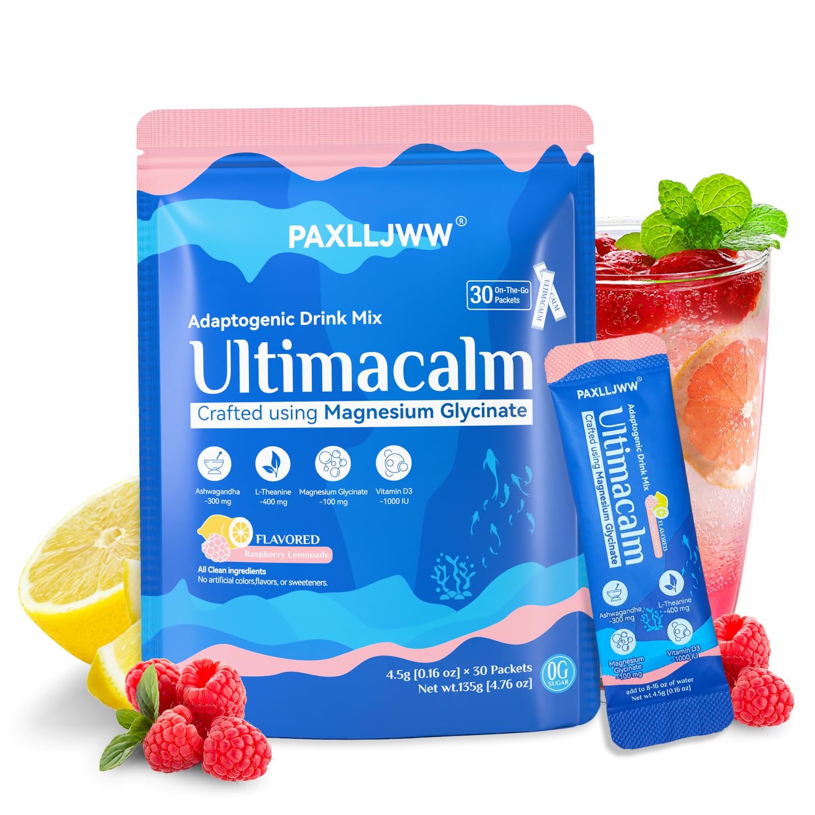 UltraCalm Raspberry Lemonade canister label