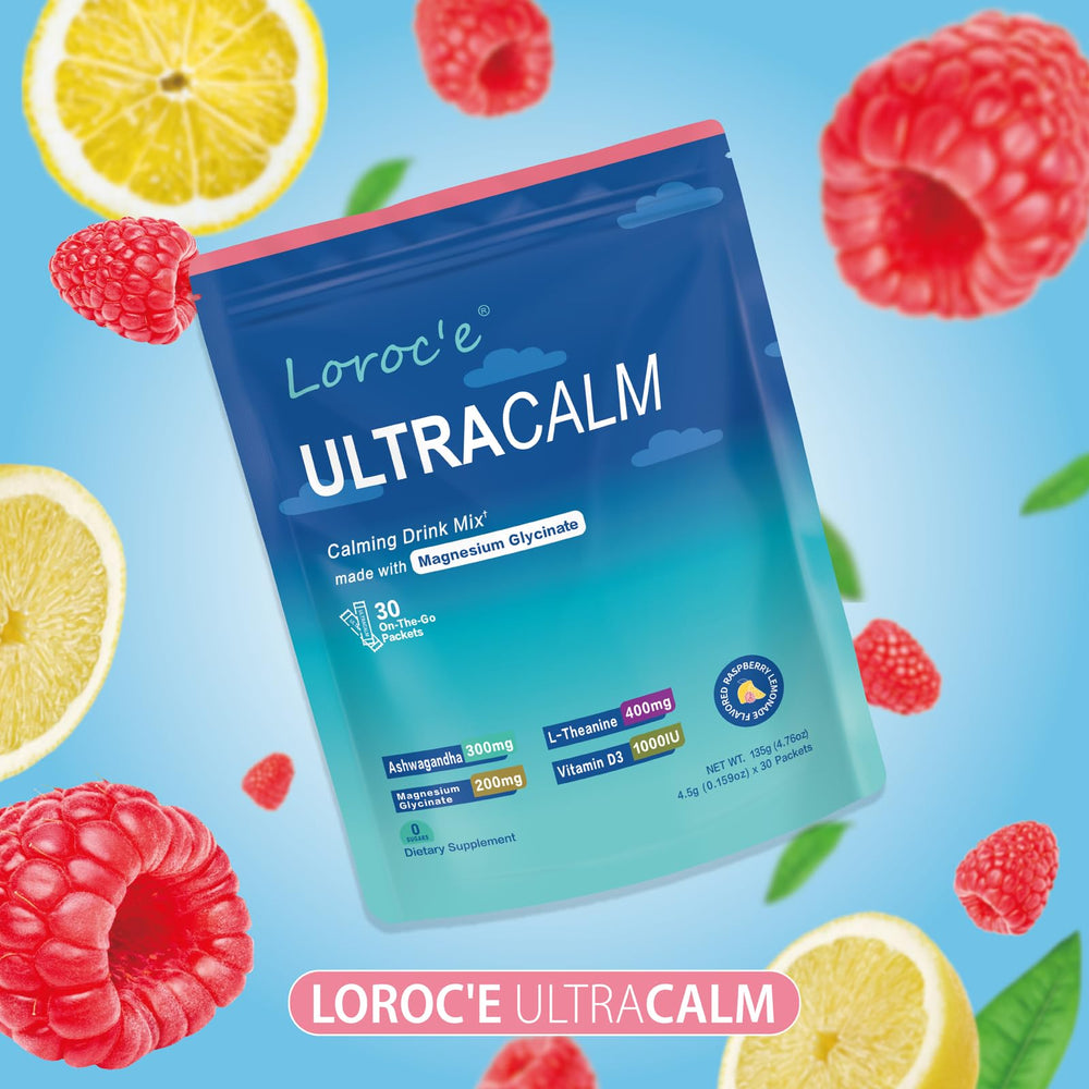 Serving of UltraCalm drink ready to sip