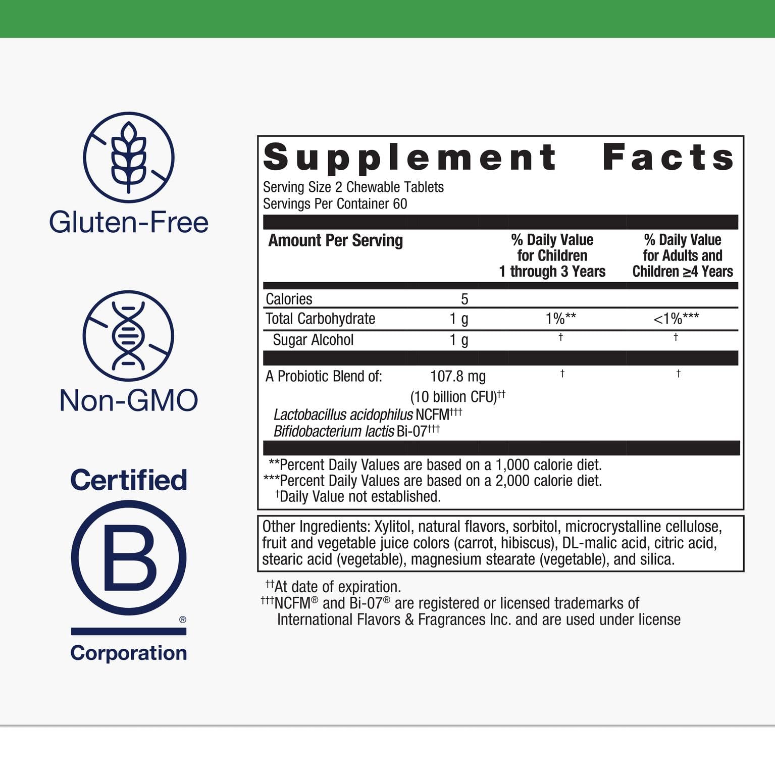 Grape-flavored chewables for kids probiotic