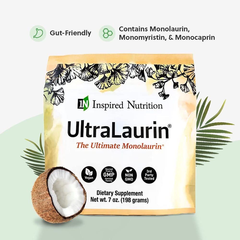 Monolaurin pellet packaging and bottle