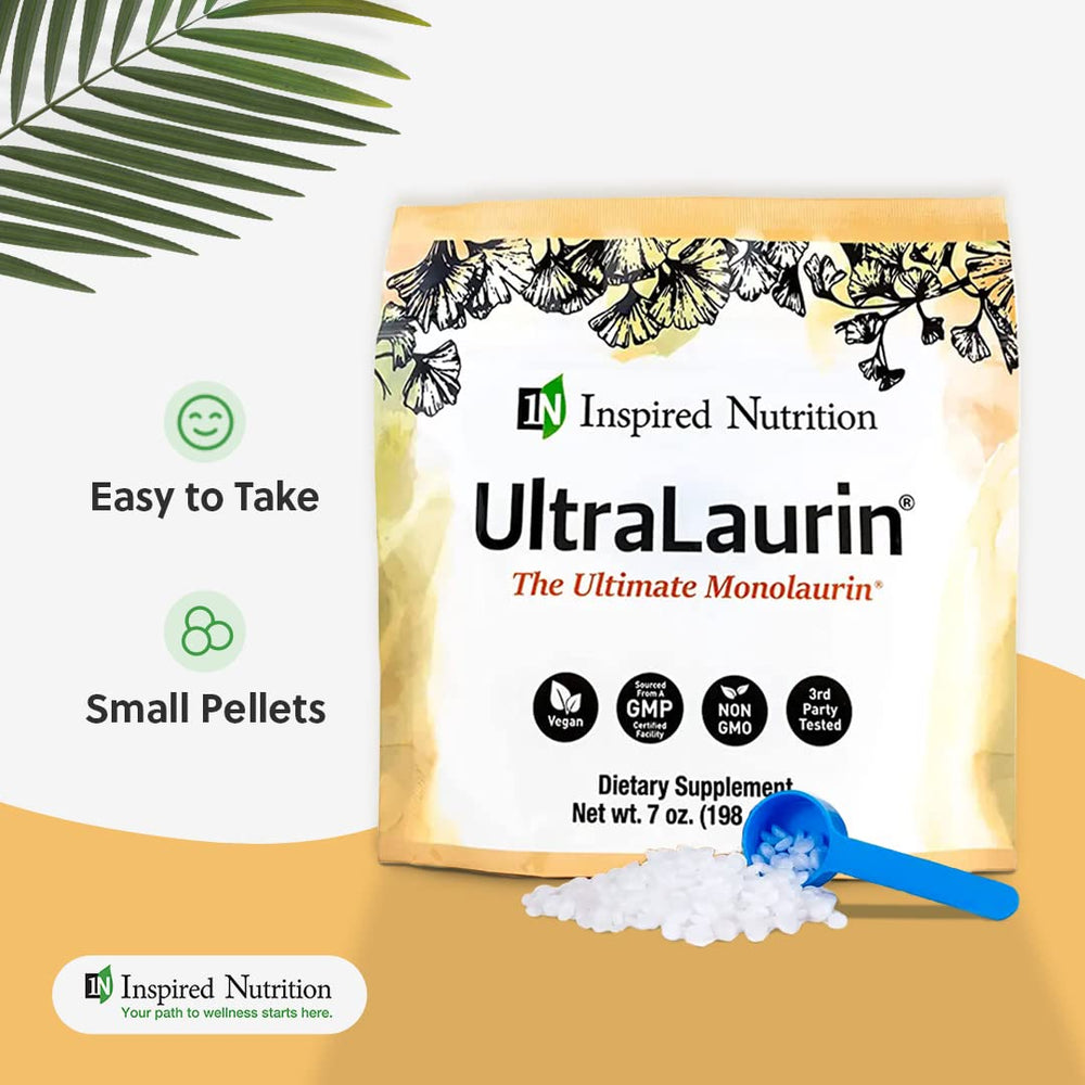 7 oz bottle of UltraLaurin with pellets