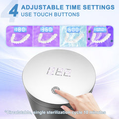 Digital timer panel showing the four cleaning modes