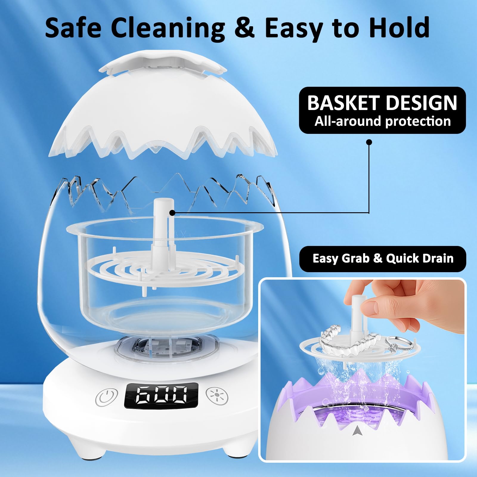 Gift-ready packaging for the ultrasonic retainer cleaner