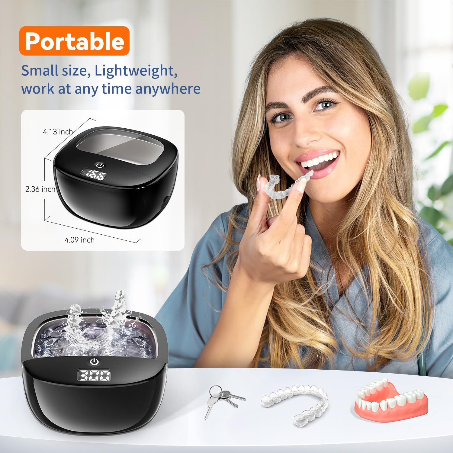 Jewelry cleaning capability for diamond rings and watches