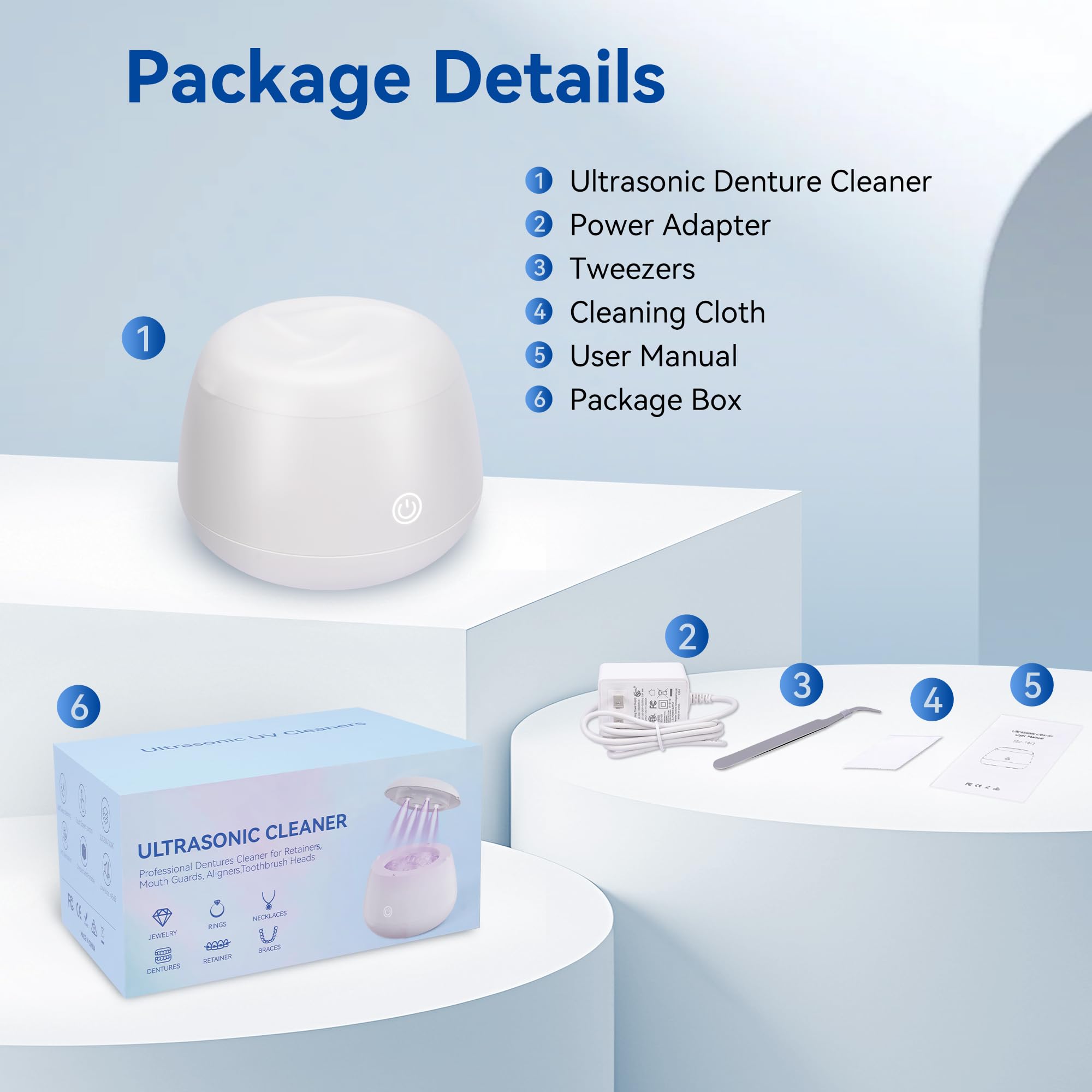 Packaging and included items with the cleaner