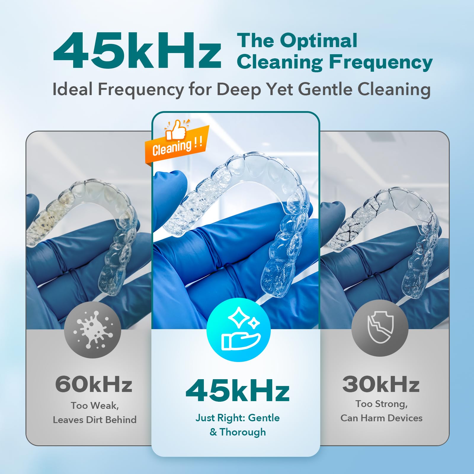 Digital countdown timer on the ultrasonic cleaner