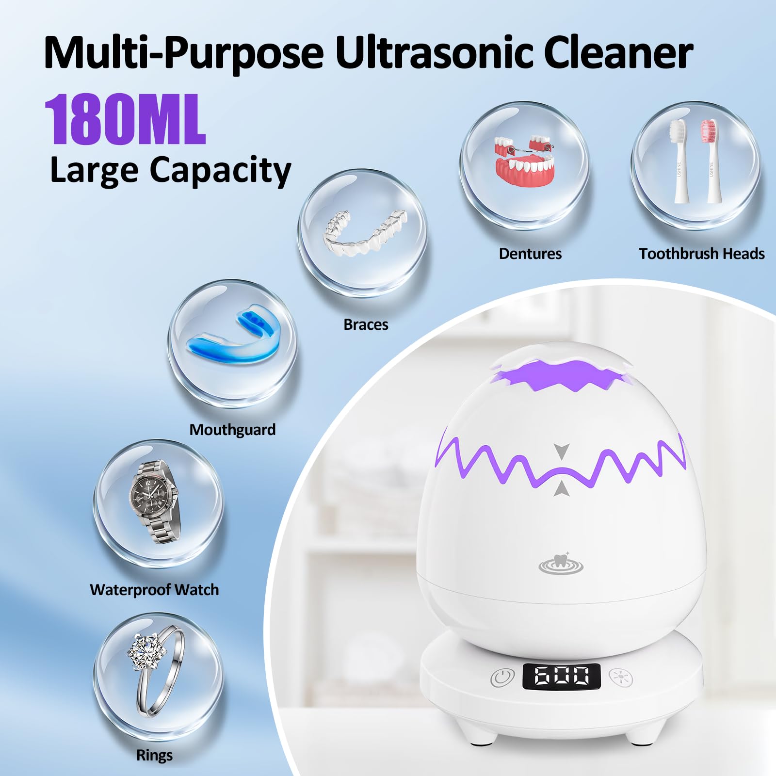 Cleaner used for dentures, retainers, aligners and jewelry