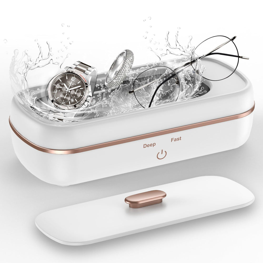 Close-up of Ultrasonic Jewelry Cleaner with compact design
