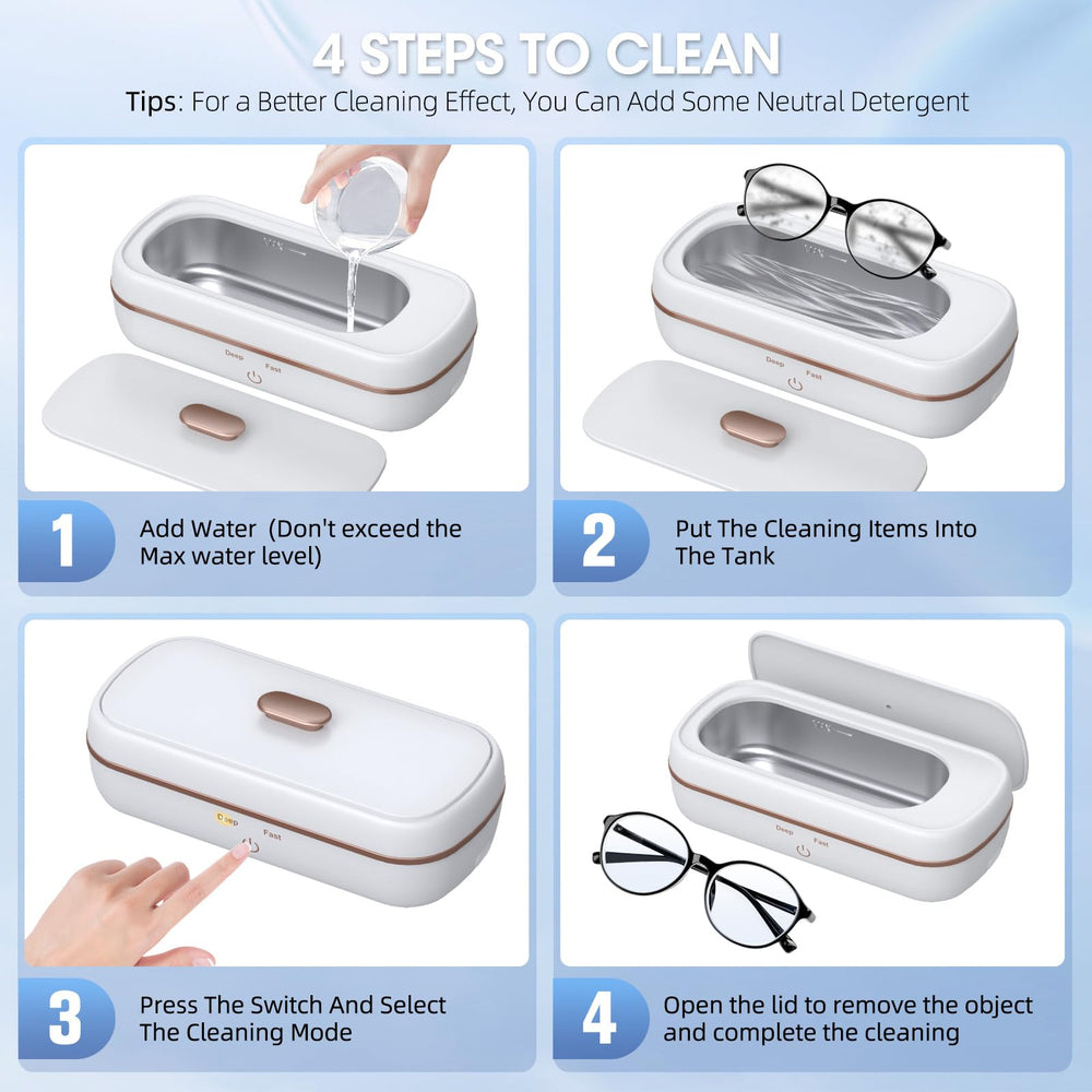 Product packaging and user manual for 47kHz ultrasonic cleaner