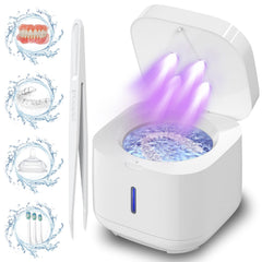 Ultrasonic retainer cleaner on base with digital display