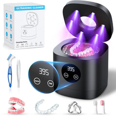 Ultrasonic Retainer Cleaner with transparent lid and digital display
