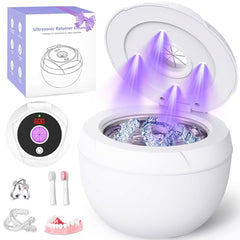 White Ultrasonic Retainer Cleaner with LED indicators