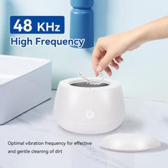 Close-up of 48KHz ultrasonic cleaning with 24W power