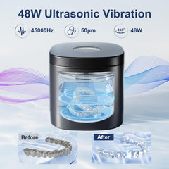 Inside chamber showing 49kHz ultrasonic cleaning action