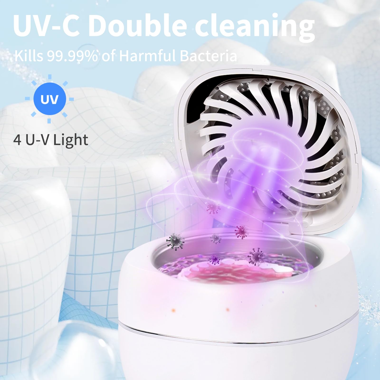 Cleaning chamber with accessories and removable lid